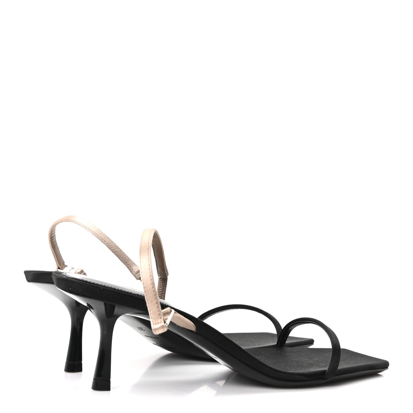 Satin Slingback Jaspe 55 Sandals  37 Black Partridge Pink