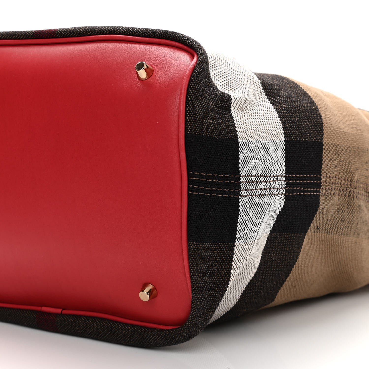 Burberry Grainy Calfskin Canvas Mega Check Medium Ashby Tassel Hobo Pink Azalea 11 of 11