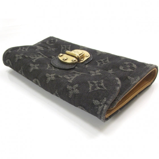 Louis Vuitton Denim Amelia Wallet Black 3 of 8