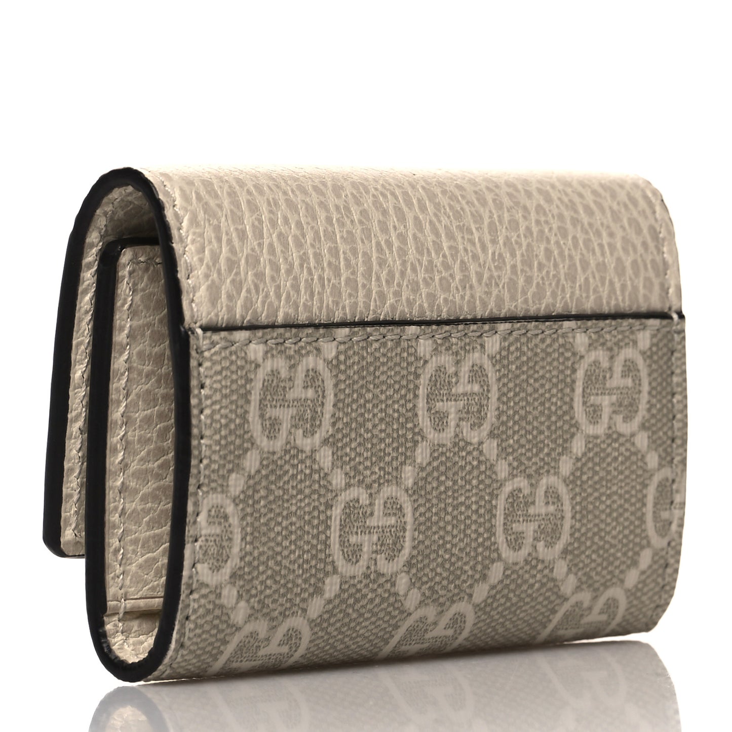 Dollar Calfskin GG Supreme Monogram GG Marmont 6 Key Holder Case Mystic White Beige