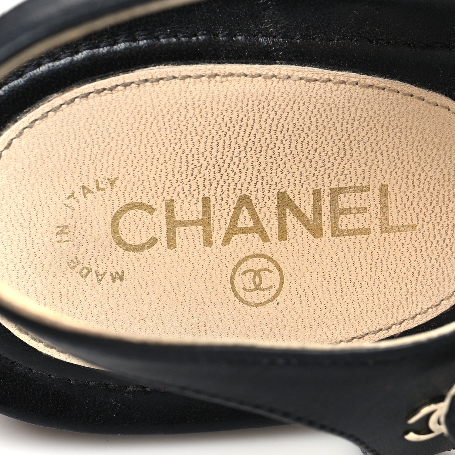 Chanel Pearl Camellia Sandals 38.5 Black 7 of 7
