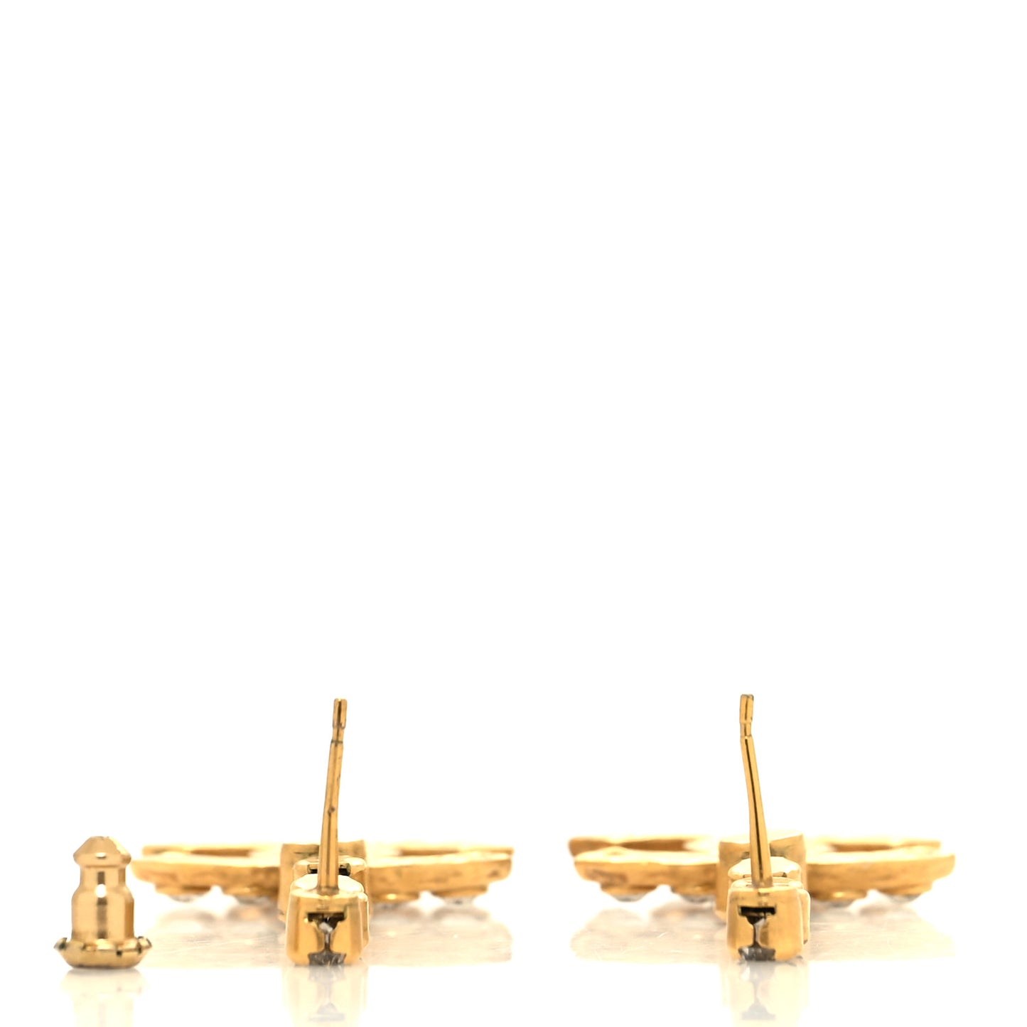 Crystal CC Dangle Earrings Gold