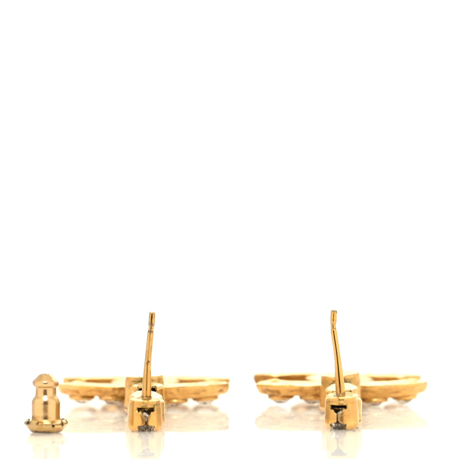 Chanel Crystal CC Dangle Earrings Gold 3 of 4