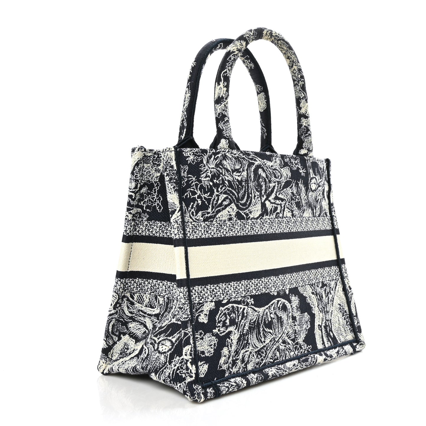 Canvas Embroidered Small Dioriviera Toile De Jouy Book Tote Blue