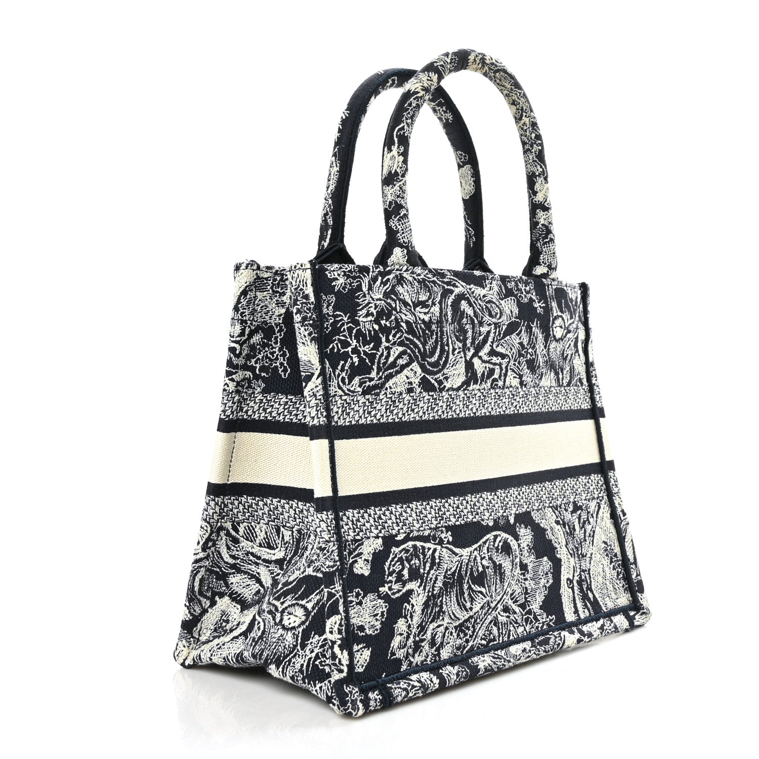 Christian Dior Canvas Embroidered Small Dioriviera Toile De Jouy Book Tote Blue 3 of 9