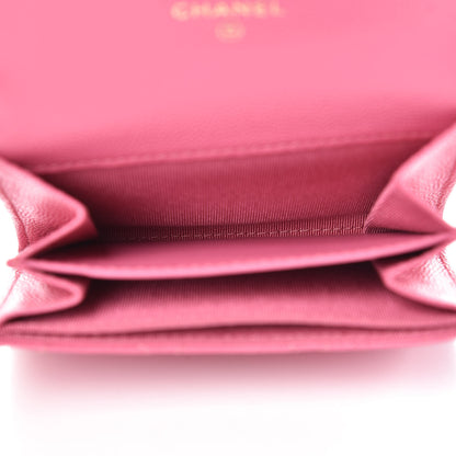 Chanel Caviar Quilted Flap Card Holder Wallet Pink 5 of 9