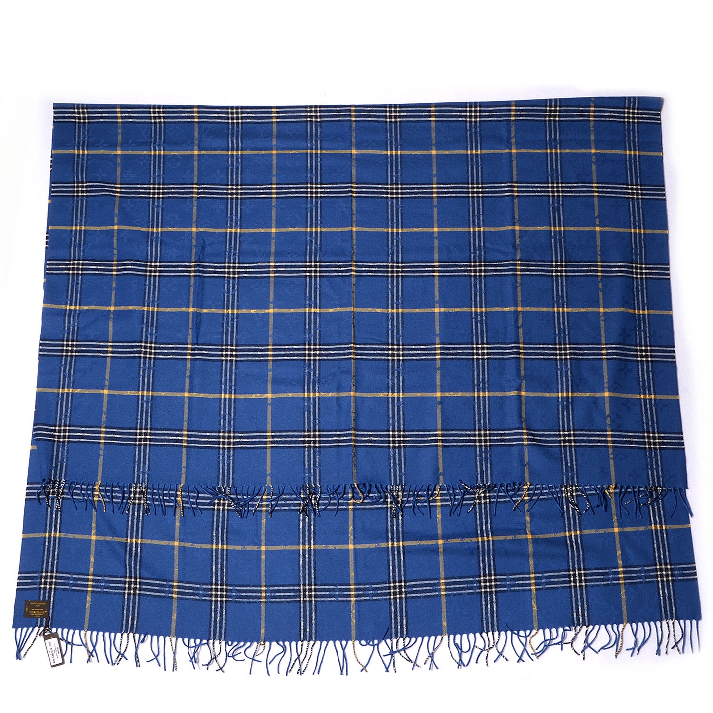 Wool Plaid Masai Tartan Rug Shawl Blue