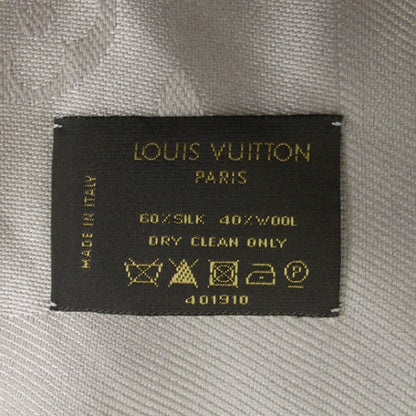 Louis Vuitton Monogram Shawl Silk/Wool Scarf Beige 6 of 6