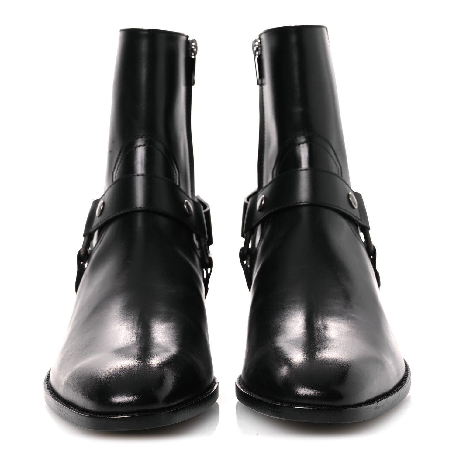 Saint Laurent Calfskin Mens Wyatt Marrakesh Harness Ankle Boots 40 Black 3 of 13