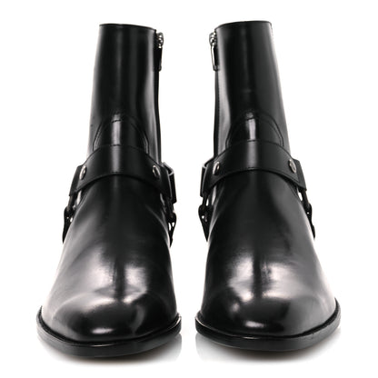 Saint Laurent Calfskin Mens Wyatt Marrakesh Harness Ankle Boots 40 Black 3 of 13