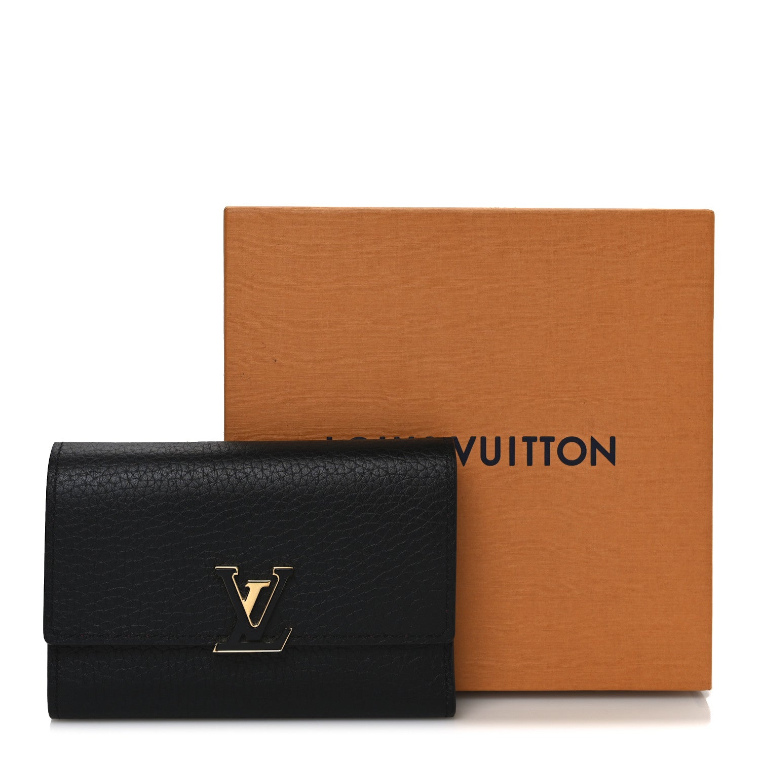 Louis Vuitton Taurillon Capucines Compact Wallet Black 7 of 7