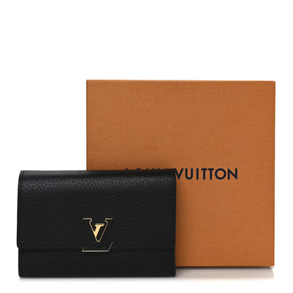 Louis Vuitton Taurillon Capucines Compact Wallet Black 7 of 7