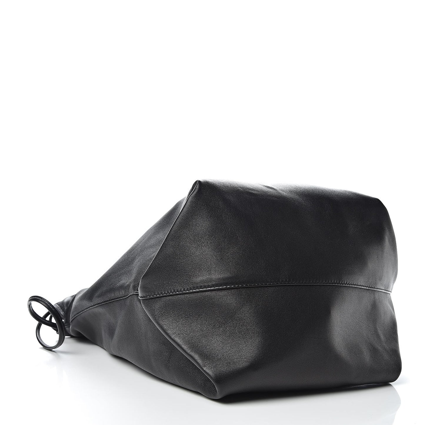 Lambskin Teddy Drawstring Bag Black