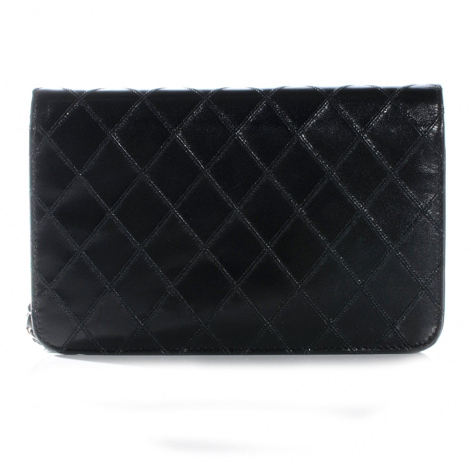 Chanel Calfskin Diamond Stitch Wallet On Chain WOC Black 3 of 8