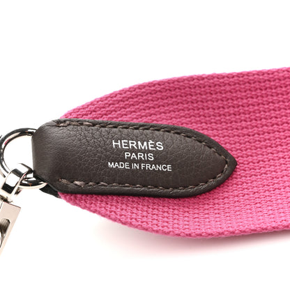 Hermes Toile Evercolor Shoulder Strap Framboise Rouge Sellier 4 of 4