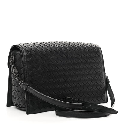 Bottega Veneta Nappa Intrecciato Small Padlock Messenger Black 3 of 10