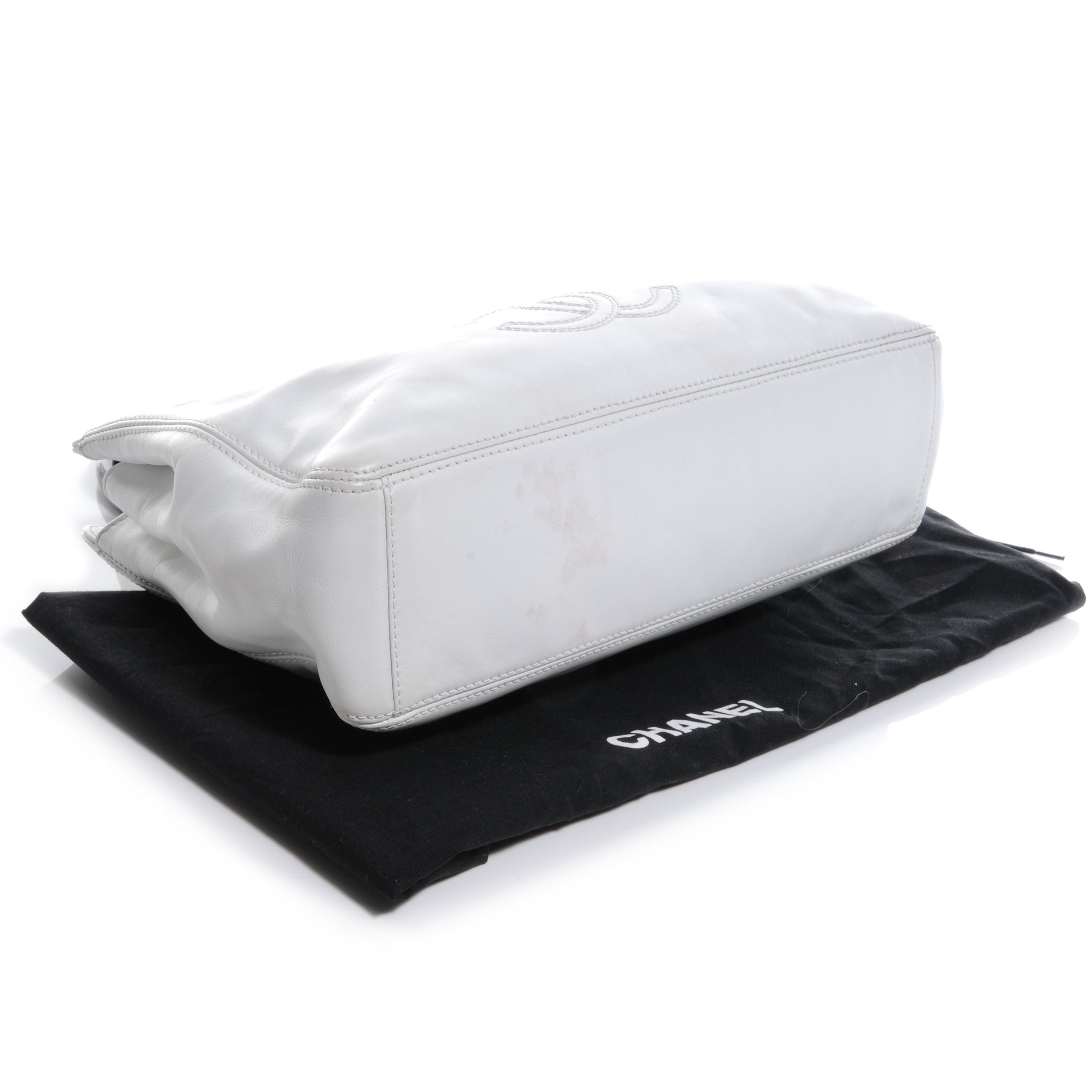 Chanel Lambskin CC Handle Tote White 4 of 9