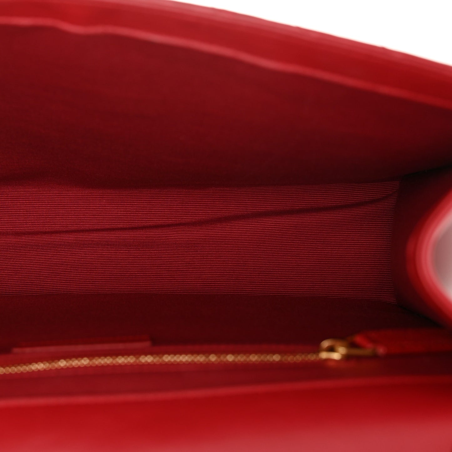 Grain De Poudre Matelasse Chevron Large Monogram Satchel Lipstick Red