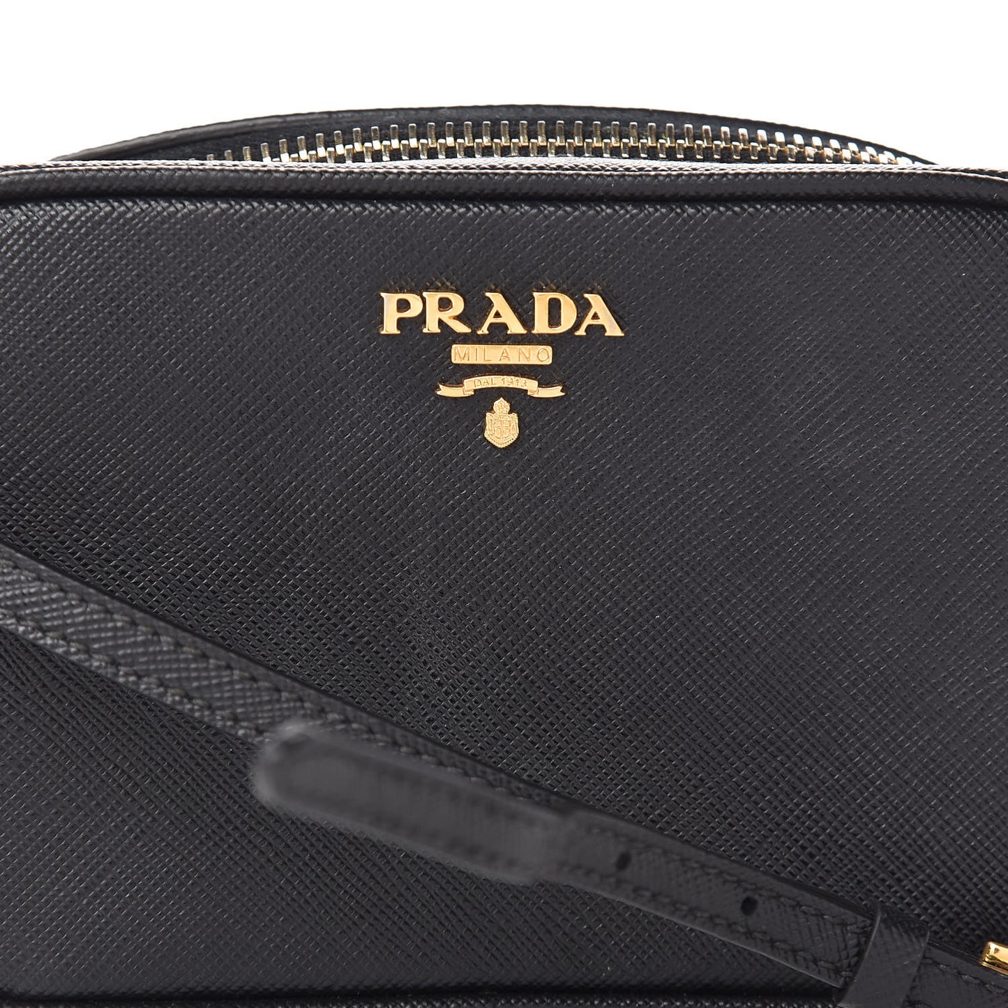Saffiano Mini Camera Crossbody Bag Black