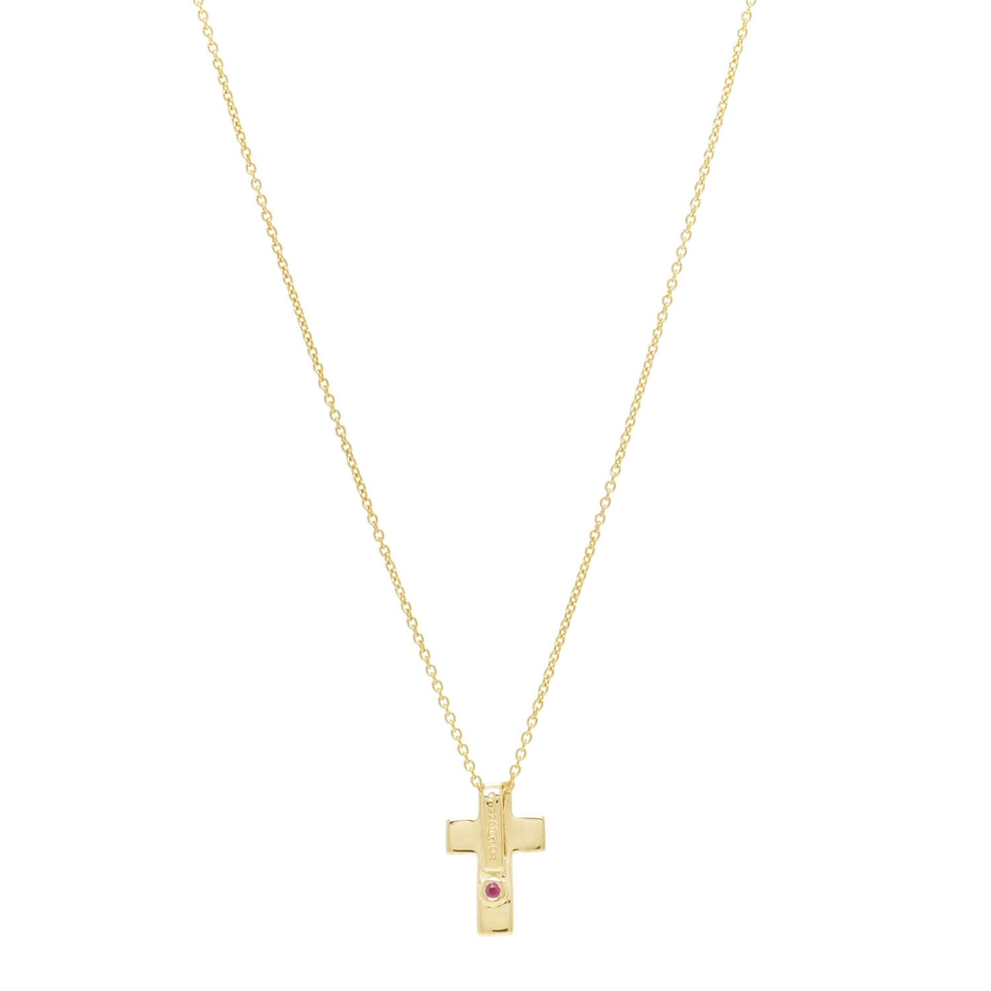 18K Yellow Gold Cross Pendant Necklace