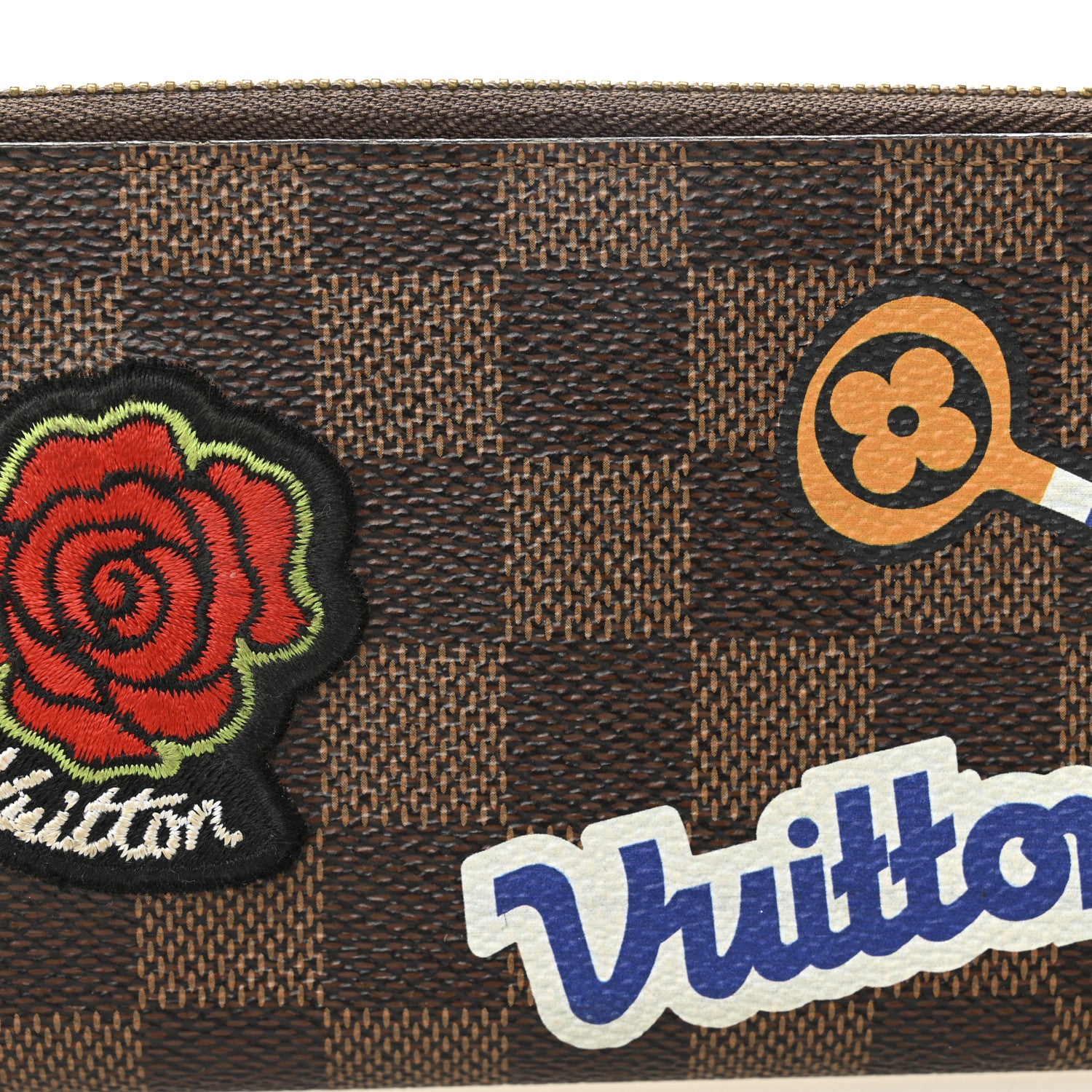 Louis Vuitton Damier Ebene Patches Clemence Wallet 8 of 11