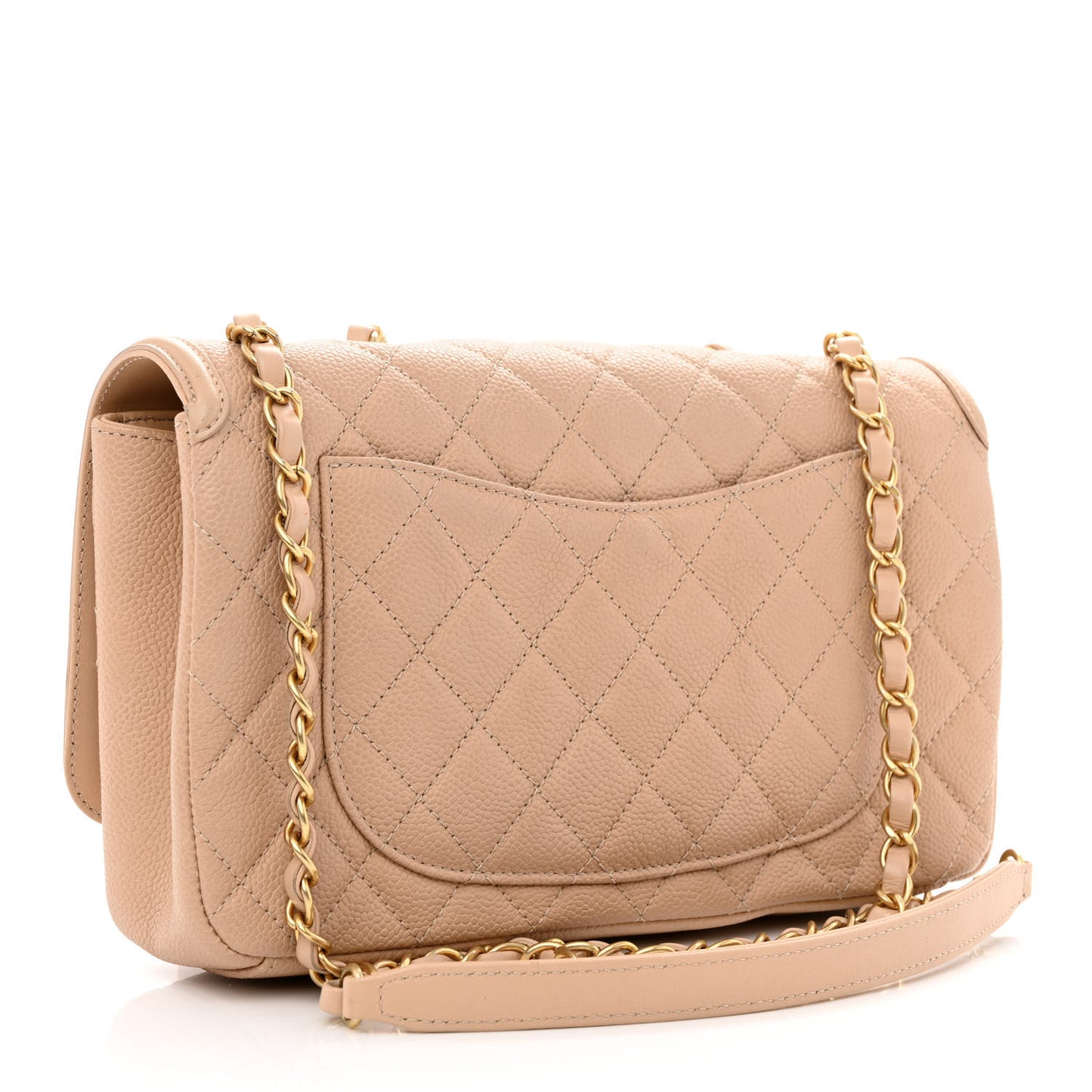 Caviar Quilted Medium CC Filigree Flap Beige