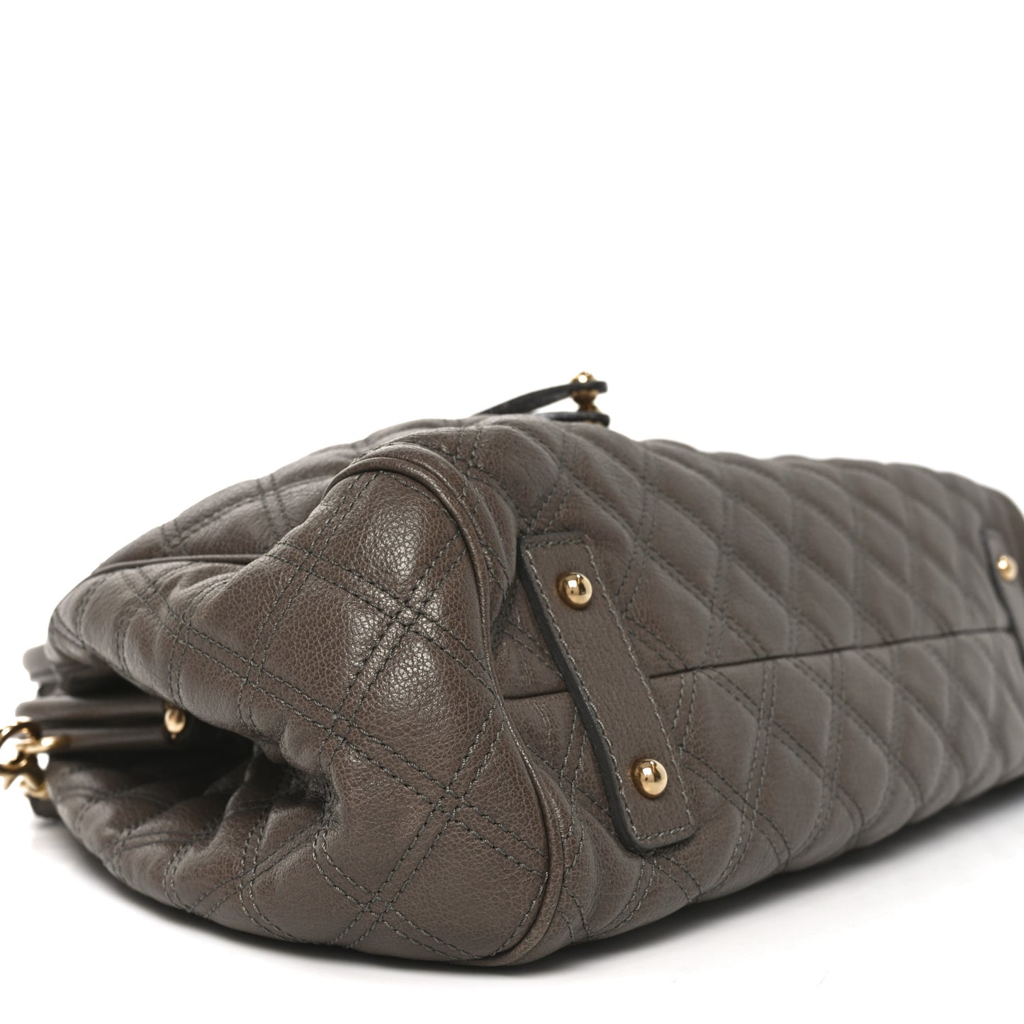 Calfskin Quilted Stam Brown