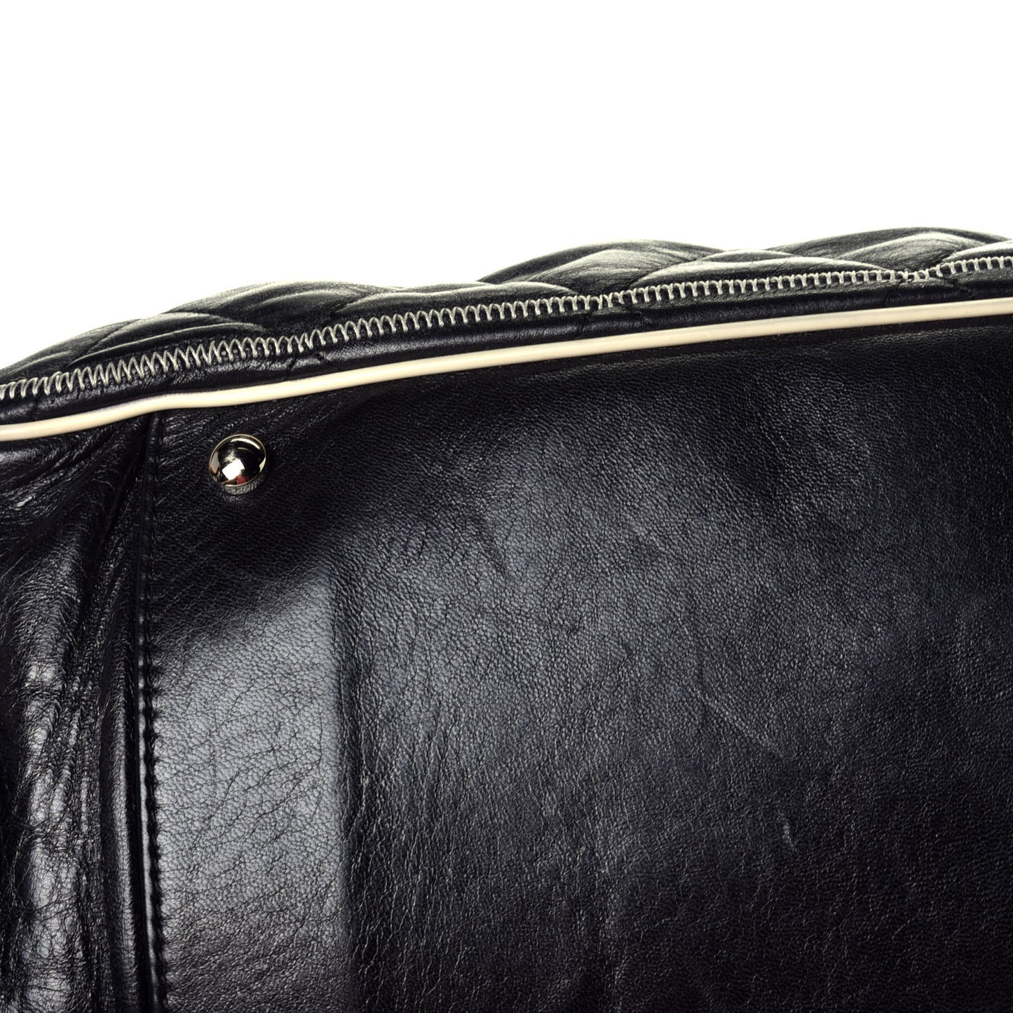 Lambskin Quilted East West Accordion Flap Black