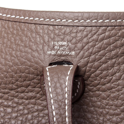 Hermes Taurillon Clemence Amazone Evelyne TPM Etoupe Bleu Indigo 7 of 11