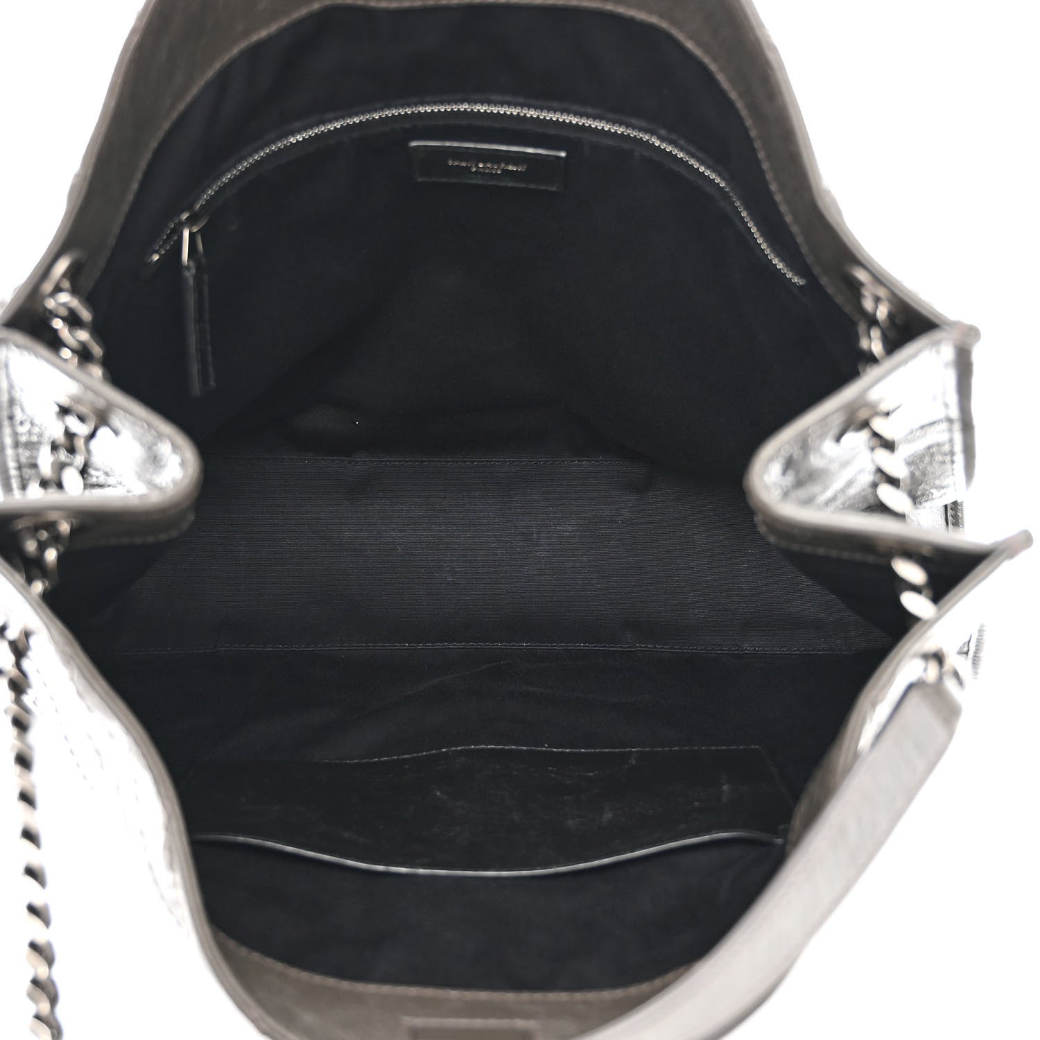 Saint Laurent Crinkled Calfskin Matelasse Monogram Niki Shoulder Bag Storm 5 of 10