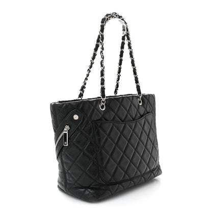 Chanel Aged Calfskin Quilted Large Cotton Club Tote Black 3 of 10