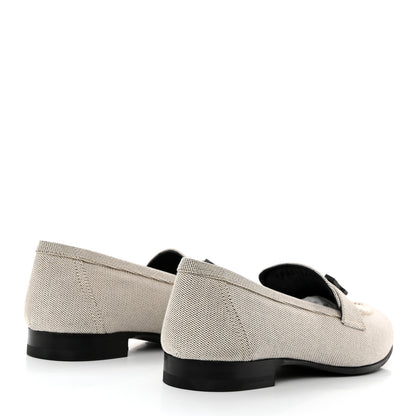 Hermes H Canvas Paris Loafers 37 Prunoir 4 of 9