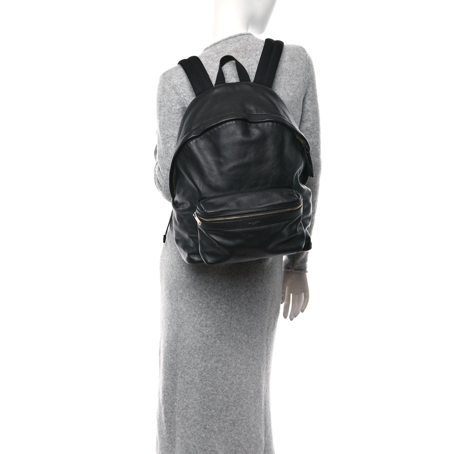 Saint Laurent Calfskin City Backpack Black 2 of 9