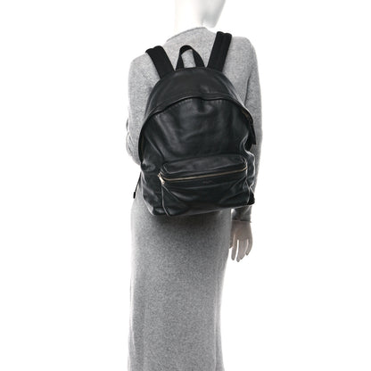 Saint Laurent Calfskin City Backpack Black 2 of 9