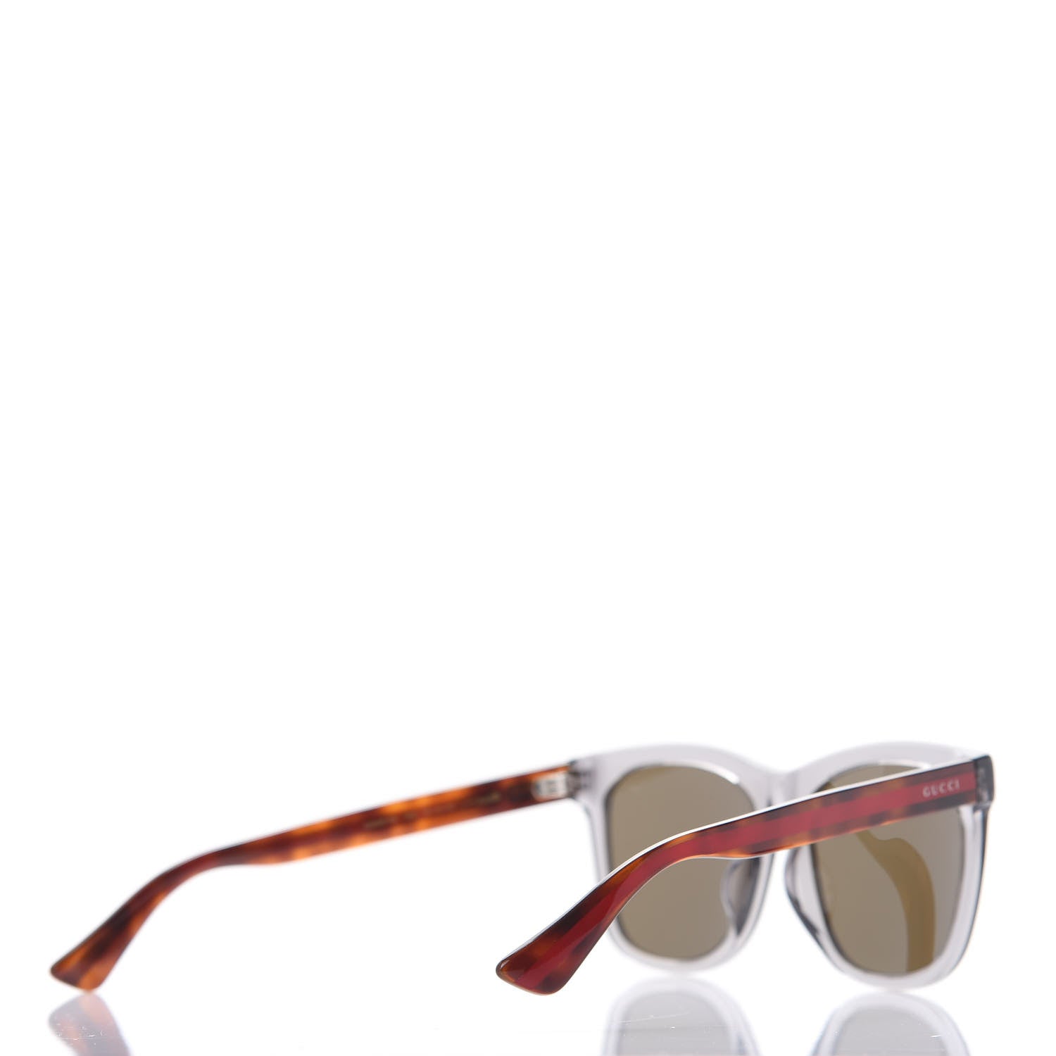 Gucci Acetate Square Frame Web Sunglasses GG0057SK Grey Havana 4 of 8