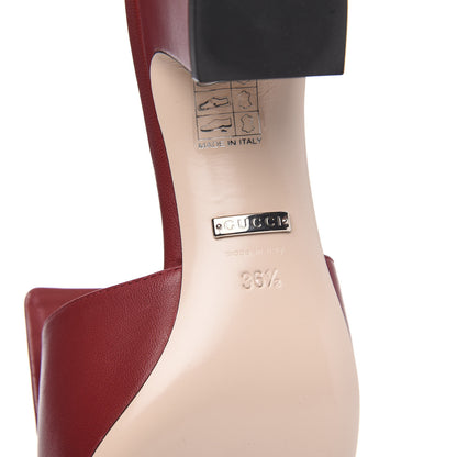 Gucci Malaga Kid Crystal Square G Madelyn Mules 36.5 Romantic Cerise 6 of 9