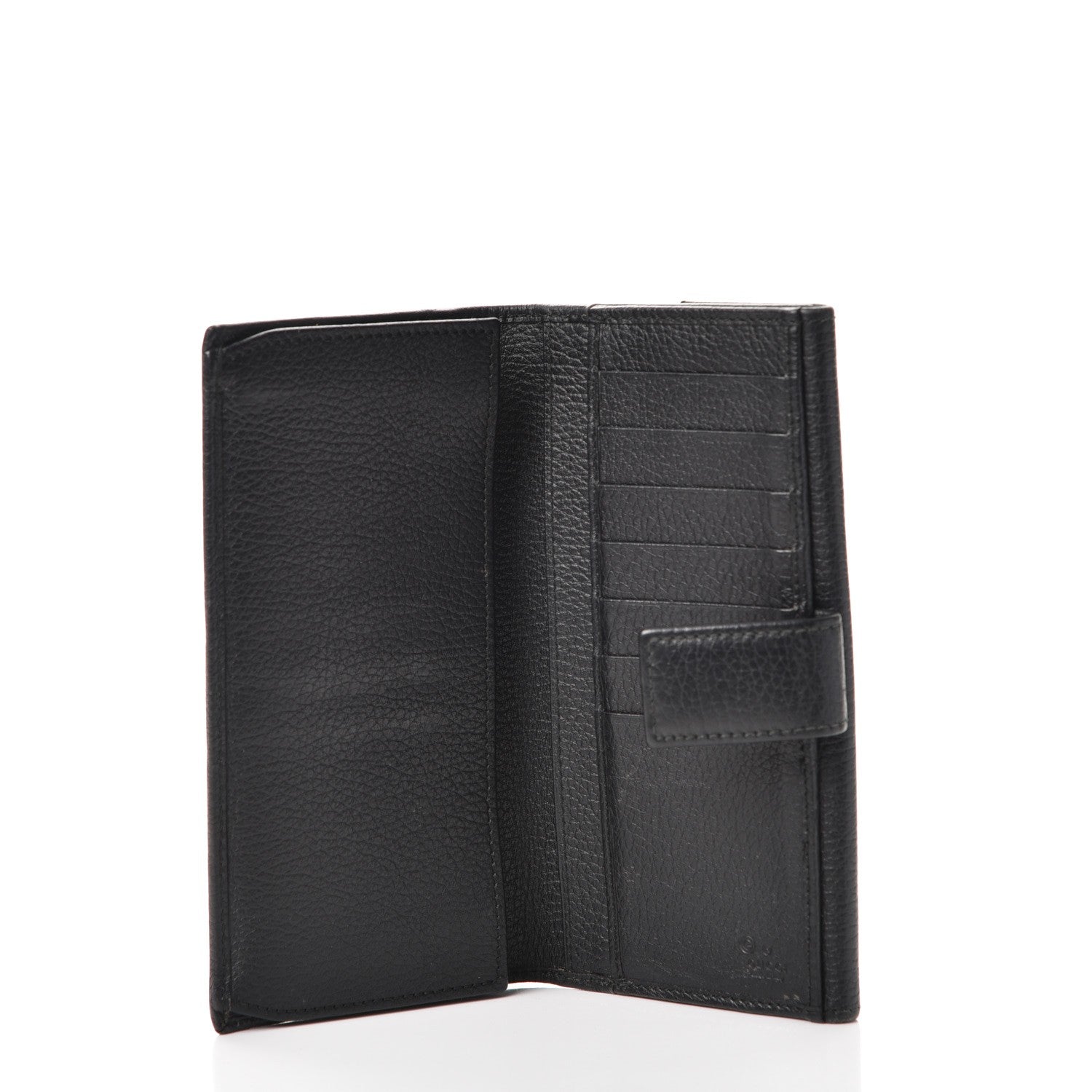 Gucci Dollar Calfskin Punch Continental Flap Wallet Black 5 of 8