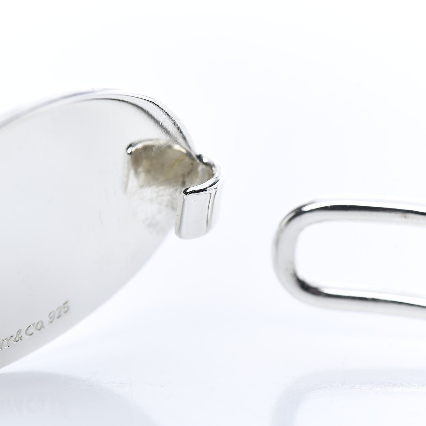 Sterling Silver Oval ID Tag Wire Cuff Bangle Bracelet