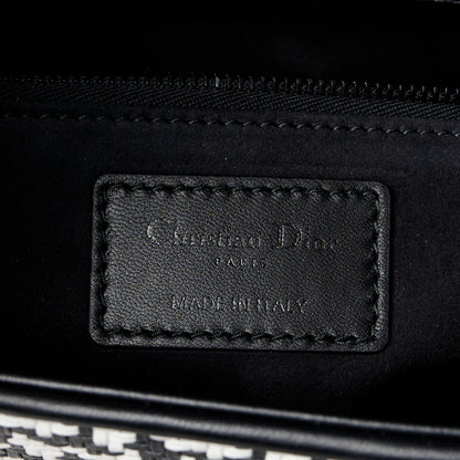 Christian Dior Calfskin Houndstooth Embroidered Medium Lady Dior Black White 5 of 10