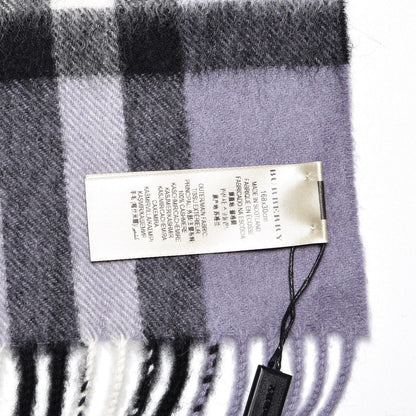 Burberry Cashmere Giant Check Fringe Scarf Lilac 4 of 5
