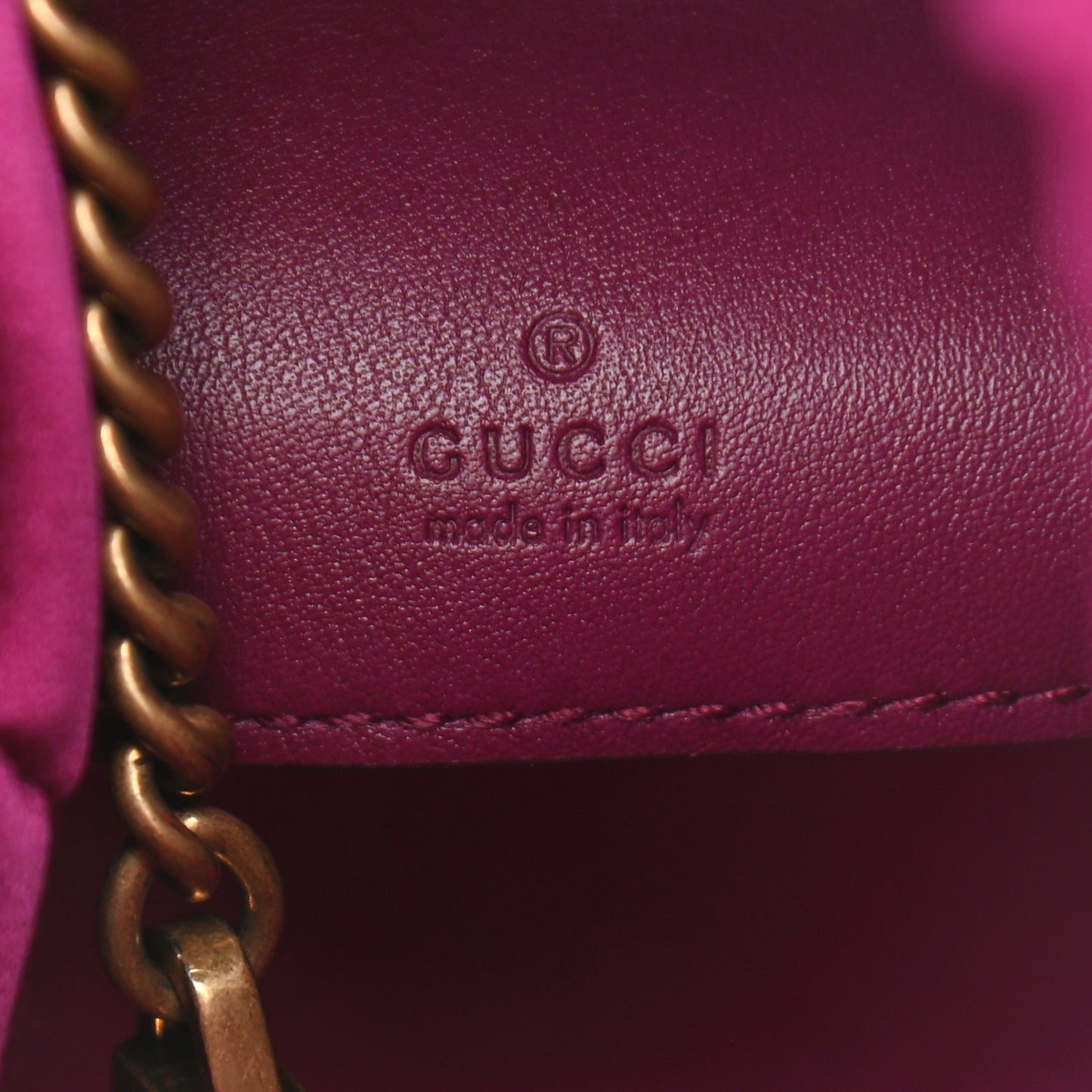 Velvet Matelasse Mini GG Marmont 2.0 Bucket Bag Fuchsia Violet Cyclamen
