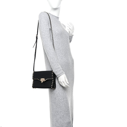 Valentino Garavani Vitello Medium Rockstud Flip Lock Crossbody Bag Black 2 of 12