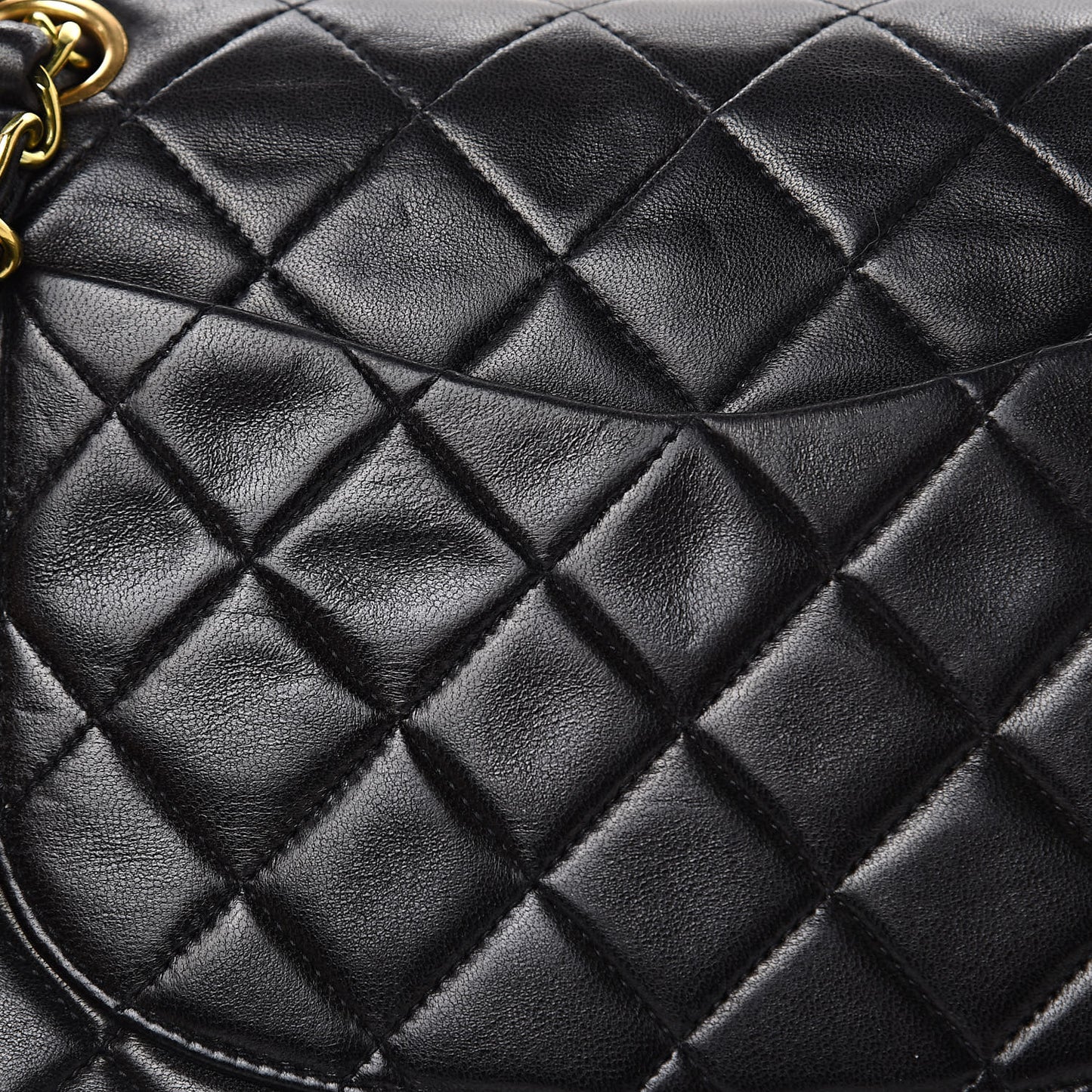 Lambskin Quilted Small Double Flap Black