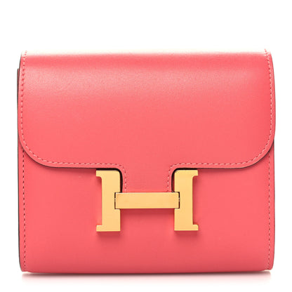 Hermes Allegro Constance Compact Passant Glow Wallet Rose Lipstick 1 of 8