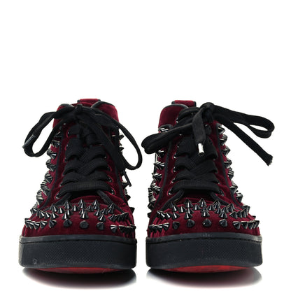 Christian Louboutin Velvet Spikes Sneakers 35.5 Dark Red 3 of 12