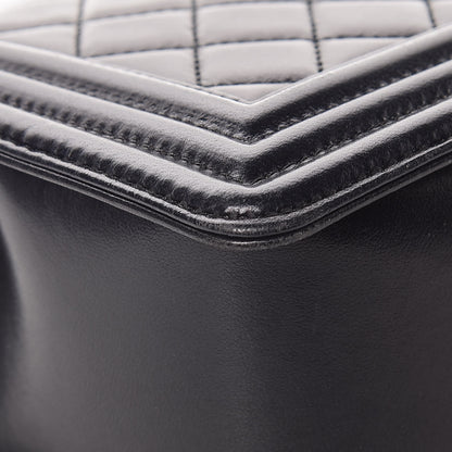 Chanel Lambskin Quilted Medium Boy Flap Pearly Black 13 of 15