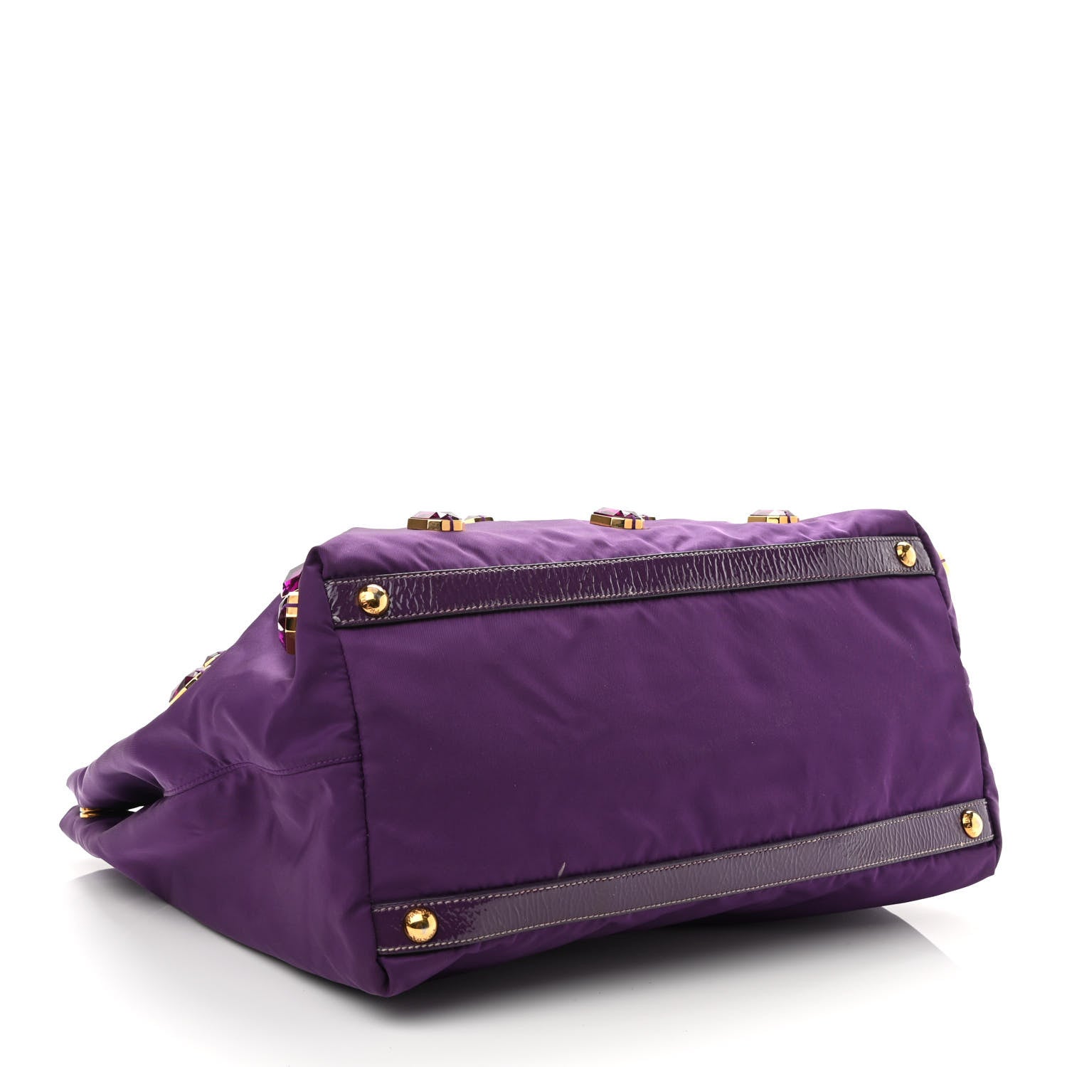 Prada Tessuto Nylon Pietre Jeweled Tote Anemone 4 of 13