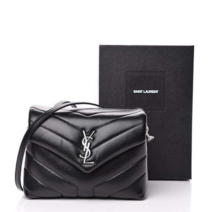 Saint Laurent Calfskin Y Quilted Monogram Toy Loulou Crossbody Bag Black 9 of 9