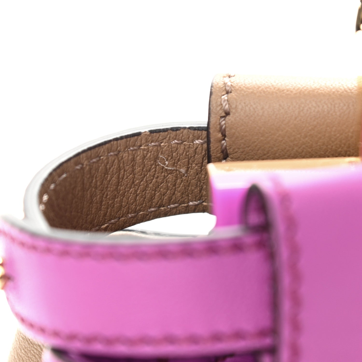 Fendi Vitello Seta Nappa Plexiglass Bi-Color Mini Peekaboo Iconic Satchel Bouganville Sand 12 of 12