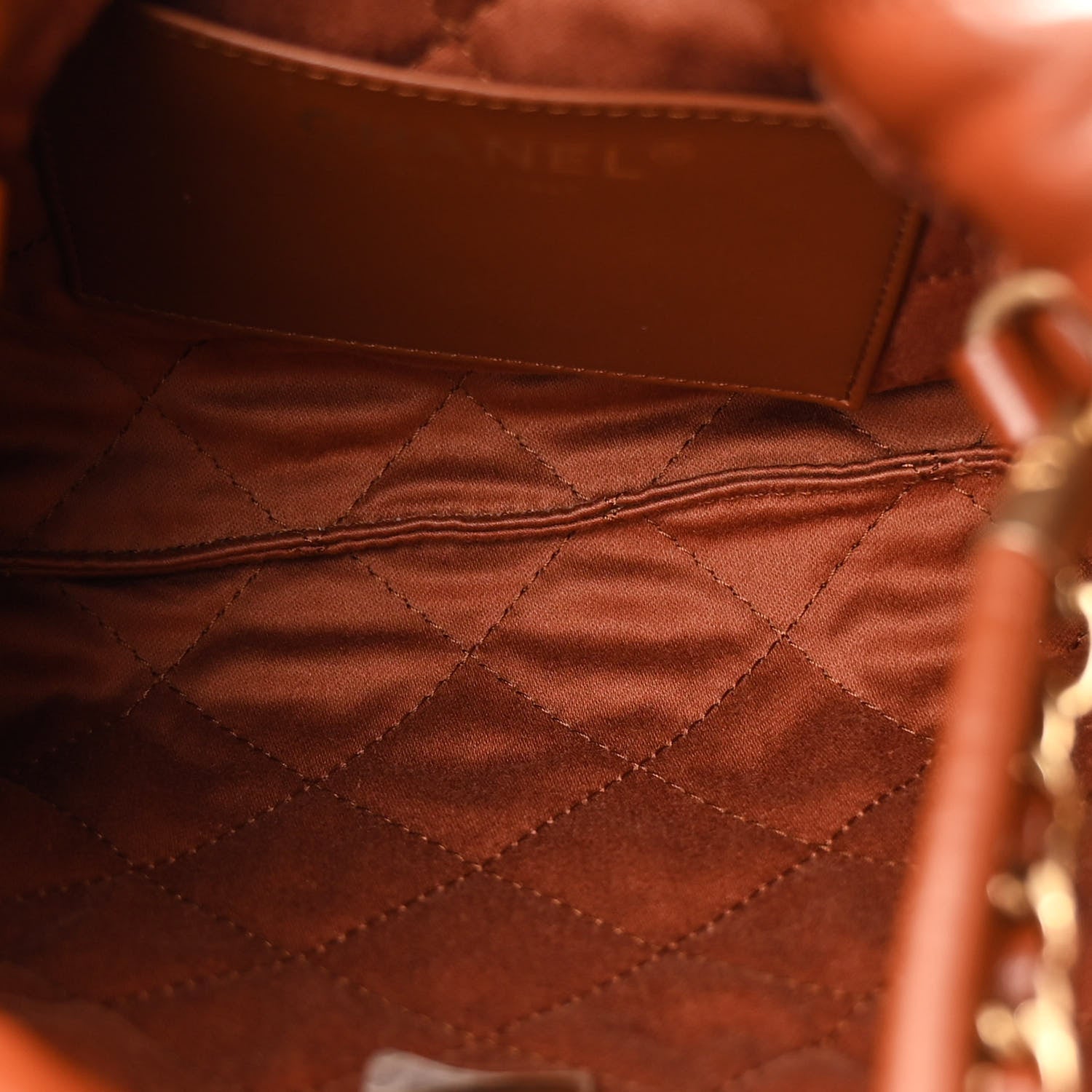 Chanel Shiny Calfskin Quilted Mini Chanel 22 Light Brown 5 of 11